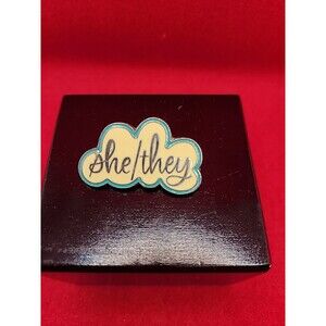SHE / THEY Pronouns Button Pin Brooch Prefered Pronoun Preference Button